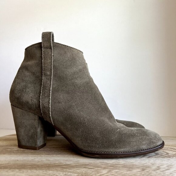 Madewell Billie Sage Worn in Suede Almond Toe Zipper Ankle Boot 8.5 - Picture 13 of 13